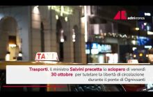 Salvini precetta lo sciopero del 30 ottobre, l’ordinanza – Video